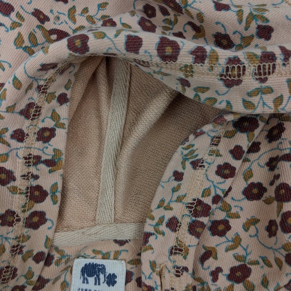 3/$20 Sale Lucky brand floral tan brown zip up hoodie XS - Picture 4 of 6